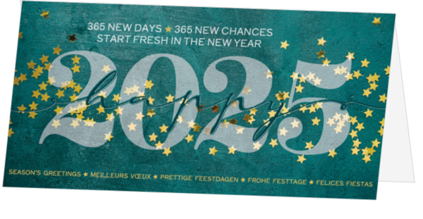 Kerstkaart - Happy 2025, 365 new days and chances