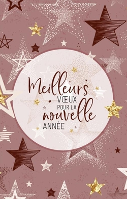 Carte de Vœux   Étoiles en paillettes d'or Achterkant/Voorkant