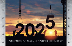 Kerstkaart   Een sterk 2025 Achterkant/Voorkant